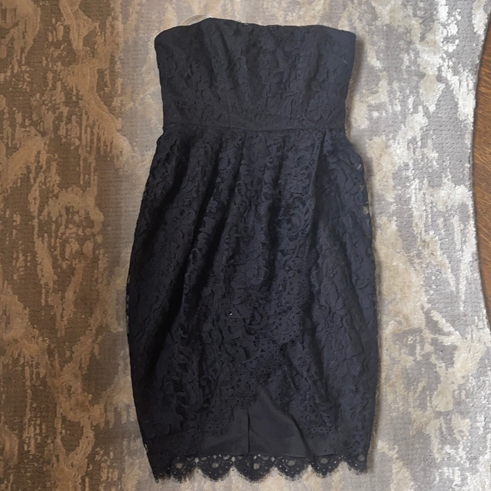 Shoshanna Black lace strapless dress